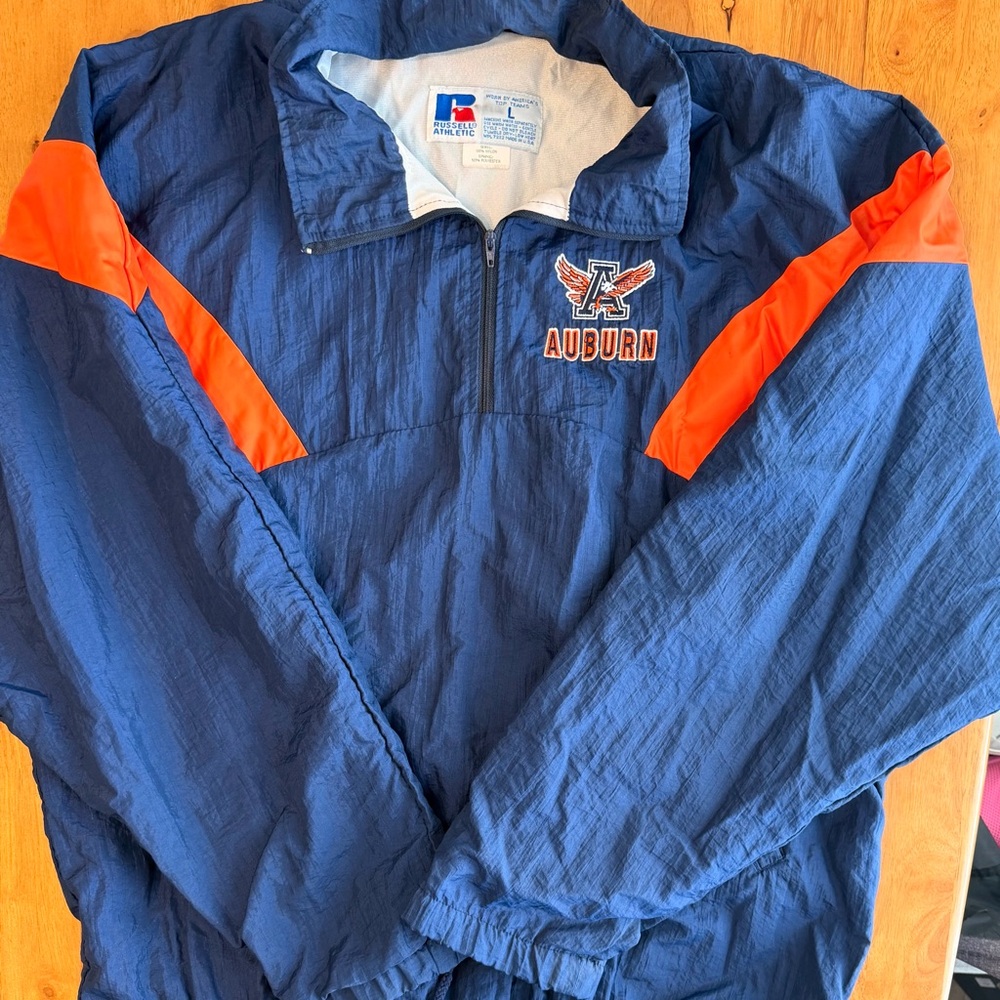 Vintage Russell Athletic Auburn Tigers Windbreaker Jacket Mens Large Adj. Waist